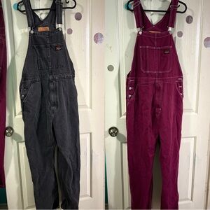 Levi's Men's Denim Overalls in Black and Burgundy